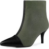 image:imageAllegra K Women Houndstooth Pointed Toe Stiletto Heels Ankle BootiesGreen Black