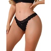 image:imageAllegra K Women Low Waist Floral Lace Breathable Stretch VShaped ThongsBlack