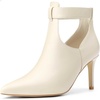 image:imageAllegra K Women Pointy Toe Stiletto Heel Back Zip BootiesBeige