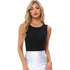 image:imageAllegra K Women Sparkly Crew Neck Sleeveless Slimming Bodysuit Tank TopBlack