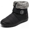 image:imageAllegra K Women Warm Breathable Flat Hook Loop Ankle Snow BootsBlack