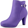 image:imageAllegra K Womens Low Platform Side Zip Buckle Chunky Heel Ankle BootiesBack to School Heeled Shoe