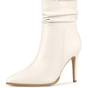 image:imageAllegra K Women Slouched Stiletto Heels Pointed Toe Ankle BootCream