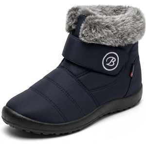 image:imageAllegra K Women Warm Breathable Flat Hook Loop Ankle Snow BootsNavy Blue