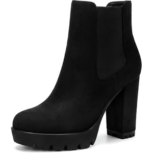 image:imageAllegra K Womens Chunky Heels Platform Chelsea BootsBlack