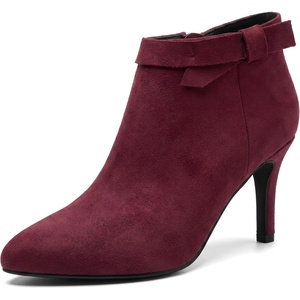 image:imageAllegra K Womens Pointy Toe Boots Zipper Stiletto Heels Ankle BootBurgundy
