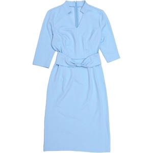 image:imageAllegra K Work Dresses for Women 34 Sleeve Stand Collared V Neck Business Office Bodycon Sheath Dress 2026Sky Blue