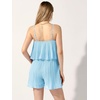 image:imageAllegra K Women Casual Chiffon Spaghetti Strap Ruffled Romper DressBlue