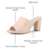 image:imageAllegra K Women Faux Leather Slip on Block Heel Slide SandalsBeige