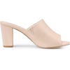 image:imageAllegra K Women Faux Leather Slip on Block Heel Slide SandalsBeige