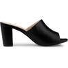 image:imageAllegra K Women Faux Leather Slip on Block Heel Slide SandalsBlack