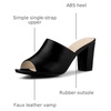 image:imageAllegra K Women Faux Leather Slip on Block Heel Slide SandalsBlack
