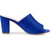 image:imageAllegra K Women Faux Leather Slip on Block Heel Slide SandalsBlue