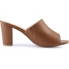 image:imageAllegra K Women Faux Leather Slip on Block Heel Slide SandalsBrown