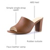 image:imageAllegra K Women Faux Leather Slip on Block Heel Slide SandalsBrown