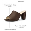 image:imageAllegra K Women Faux Leather Slip on Block Heel Slide SandalsCoffee