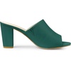 image:imageAllegra K Women Faux Leather Slip on Block Heel Slide SandalsGreen