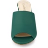 image:imageAllegra K Women Faux Leather Slip on Block Heel Slide SandalsGreen