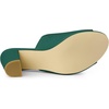 image:imageAllegra K Women Faux Leather Slip on Block Heel Slide SandalsGreen