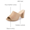 image:imageAllegra K Women Faux Leather Slip on Block Heel Slide SandalsNude
