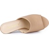 image:imageAllegra K Women Faux Leather Slip on Block Heel Slide SandalsNude