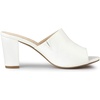 image:imageAllegra K Women Faux Leather Slip on Block Heel Slide SandalsWhite