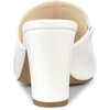 image:imageAllegra K Women Faux Leather Slip on Block Heel Slide SandalsWhite
