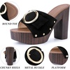 image:imageAllegra K Women Faux Suede Buckle Slip on Platform Chunky Heels SandalsBlack