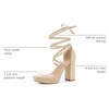 image:imageAllegra K Women Faux Suede Platform Lace Up Clear Chunky Heels SandalsBeige