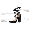 image:imageAllegra K Women Faux Suede Platform Lace Up Clear Chunky Heels SandalsBlack