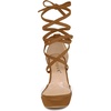 image:imageAllegra K Women Faux Suede Platform Lace Up Clear Chunky Heels SandalsBrown