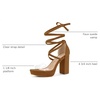 image:imageAllegra K Women Faux Suede Platform Lace Up Clear Chunky Heels SandalsBrown