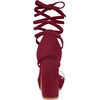 image:imageAllegra K Women Faux Suede Platform Lace Up Clear Chunky Heels SandalsBurgundy