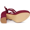 image:imageAllegra K Women Faux Suede Platform Lace Up Clear Chunky Heels SandalsBurgundy