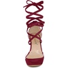 image:imageAllegra K Women Faux Suede Platform Lace Up Clear Chunky Heels SandalsBurgundy