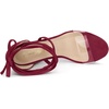 image:imageAllegra K Women Faux Suede Platform Lace Up Clear Chunky Heels SandalsBurgundy