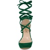 image:imageAllegra K Women Faux Suede Platform Lace Up Clear Chunky Heels SandalsDark Green