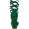 image:imageAllegra K Women Faux Suede Platform Lace Up Clear Chunky Heels SandalsDark Green