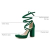 image:imageAllegra K Women Faux Suede Platform Lace Up Clear Chunky Heels SandalsDark Green