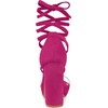 image:imageAllegra K Women Faux Suede Platform Lace Up Clear Chunky Heels SandalsHot Pink