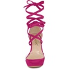 image:imageAllegra K Women Faux Suede Platform Lace Up Clear Chunky Heels SandalsHot Pink
