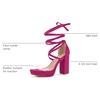 image:imageAllegra K Women Faux Suede Platform Lace Up Clear Chunky Heels SandalsHot Pink