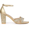 image:imageAllegra K Women Gold Glitter Open Toe Ankle Strap High Chunky Heel SandalsGold