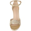 image:imageAllegra K Women Gold Glitter Open Toe Ankle Strap High Chunky Heel SandalsGold