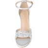 image:imageAllegra K Women Gold Glitter Open Toe Ankle Strap High Chunky Heel SandalsSilver