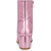 image:imageAllegra K Women Metallic Square Toe Chunky Heel Gogo Ankle BootsPink