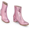 image:imageAllegra K Women Metallic Square Toe Chunky Heel Gogo Ankle BootsPink