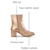 image:imageAllegra K Women Metallic Square Toe Chunky Heel Gogo Ankle BootsRose Gold