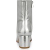 image:imageAllegra K Women Metallic Square Toe Chunky Heel Gogo Ankle BootsSilver