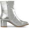 image:imageAllegra K Women Metallic Square Toe Chunky Heel Gogo Ankle BootsSilver